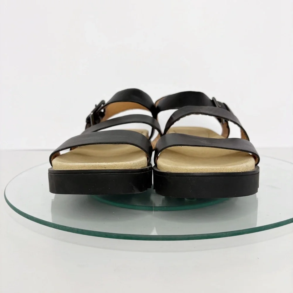 MADEWELL The Addie Leather Ankle Strap Sandals Lug Sole Black Size 9 - Picture 5 of 10